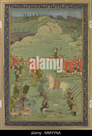 . L'imperatore Aurangzeb portati su un Palanquin, ca. 1705-20. Da Bhavanidas. Fonte: metmuseum. . Tra il 1705 e il 1720. Egli sconosciuto imperatore Aurangzeb portati su un Palanquin Foto Stock