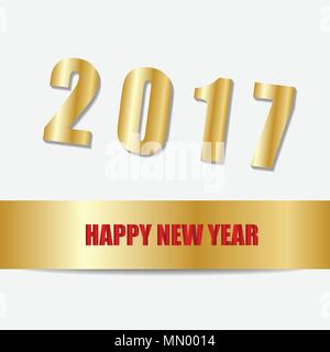 2017 felice anno nuovo concetto ,2017 golden lettere Illustrazione Vettoriale