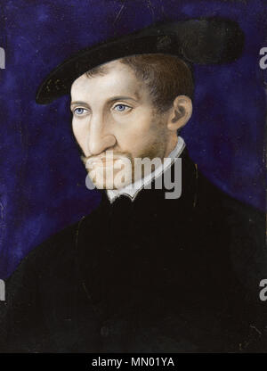 . Henri d'Albret, Re di Navarra (1503-1555) . Il XVI secolo. Enrico II di Navarra da L.Limosin (Musee Conde) Foto Stock