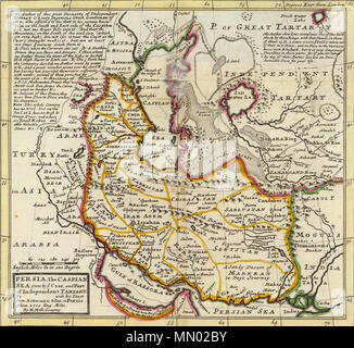 . Inglese: Persia, il Mar Caspio fatto da voi lo zar e parte di Tartary indipendente. Da (vuoto) con il suo tratto da Astracan a Gilan in Persia. Al di sopra di 2.700 Eng. miglia. Da H. Moll geografo. (Stampati e venduti da T. Bowles voi successivo capitolo House di San Paolo Chiesa cantiere, & I. Bowles a voi cavallo nero in Cornhill, 1736?). . Circa 1736. Herman Moll (-1732) nomi alternativi Moll, Hermann Descrizione British cartografo, incisore ed editore Data di nascita e morte circa 1654 22 Settembre 1732 Luogo di nascita e morte di Londra sconosciuto luogo di lavoro London Authority control : Q1610319 VIA Foto Stock