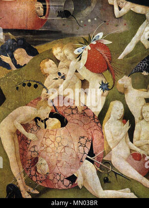 Il Giardino delle Delizie [dettaglio]. Tra il 1480 e 1505. Hieronymus Bosch - Trittico del Giardino delle Delizie (dettaglio) - WGA2515 Foto Stock