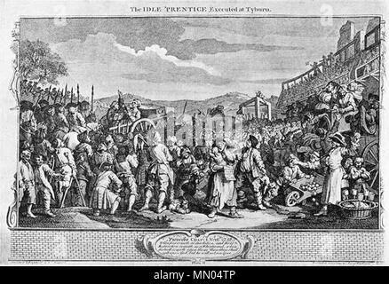 . Inglese: William Hogarth - Industria e ozio, la piastra 11; il minimo "Prentice eseguito a Tyburn . Il XVIII secolo. William Hogarth (1697-1764) Descrizione British pittore e incisore, Data di nascita e morte 10 novembre 1697 25 ottobre 1764 Luogo di nascita e morte Londra London sede di lavoro Londra, Chiswick competente controllo : Q171344 VIAF:?ISNI 17268409:?0000 0001 2099 3749 ULAN:?500004242 LCCN:?n80126106 NLA:?35201047 WorldCat HogarthTyburnLarge Foto Stock