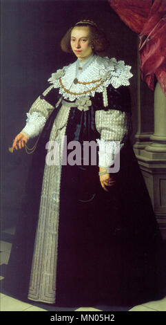 Inglese: Il 18-enne Catharina Hooft (1618-1691), la seconda moglie di Cornelis de Graeff. Nederlands: De 18-jarige Catharina Hooft (1618-1691), tweede vrouw van Cornelis de Graeff. 1636. Hooft,catharina Foto Stock