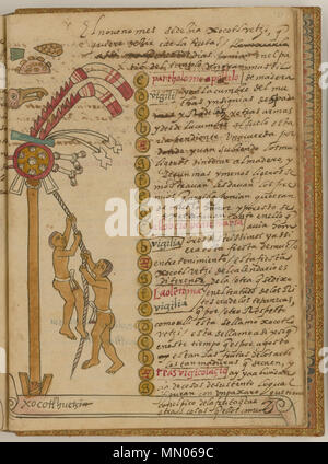 . Русский: Кодекс Товара, автором которого считается мексиканский иезуит XVI века Хуан де Товар, содержит подробную информацию об обрядах и церемониях ацтеков (известных также как мешика). Кодекс проиллюстрирован 51 акварельным рисунком на страницу полную. Рисунки, в которых наблюдается значительное влияние пиктографических рукописей доколониальных времен, обладают исключительными художественными достоинствами. Рукопись состоит из трех разделов. В разделе первом описана история путешествий ацтеков до прибытия испанцев. Раздел Второй представляет собой иллюстрированную историю ацтеков. В треть Foto Stock