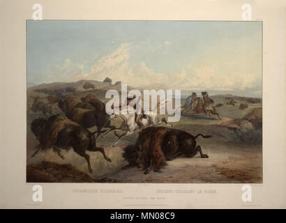 . Gli indiani a caccia del bisonte . tra il 1840 e il 1843. Gli indiani a caccia del bisonte 0064v Foto Stock