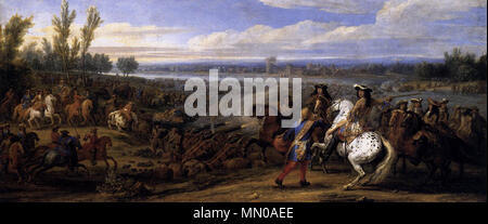 Attraversando il Reno. 1672. Adam Frans van der Meulen - attraversando il Reno -15113 WGA Foto Stock