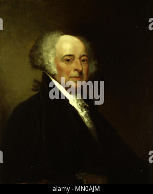 . Inglese: ritratto di John Adams presso il Senato degli Stati Uniti. Gilbert Stuart , dipinto un originale a circa 1800-1815, che è stata poi copiata da George Peter Alexander Healy nel 1861. Questo Healy copia è stata poi copiata da Elifelet Frazer Andrews, che hanno venduto questo lavoro al Senato attraverso l'architetto del Campidoglio Edward Clark. Andrews ha scelto di invertire la composizione delle precedenti opere. Olio su tela, 1881, 29.63 x 24,75 pollici (75,3 cm x 62,9 cm). . 1881. John Adams immagine inversa da Andrews Foto Stock