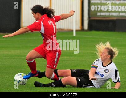 Rhyl, Regno Unito Rhyl Ladies prendere a Abergavenny Ladies Welsh Premier leauge, credito Ian Fairbrother/ Alamy Foto Stock