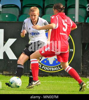 Rhyl, Regno Unito Rhyl Ladies prendere a Abergavenny Ladies Welsh Premier leauge, credito Ian Fairbrother/ Alamy Foto Stock