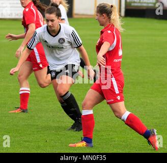 Rhyl, Regno Unito Rhyl Ladies prendere a Abergavenny Ladies Welsh Premier leauge, credito Ian Fairbrother/ Alamy Foto Stock