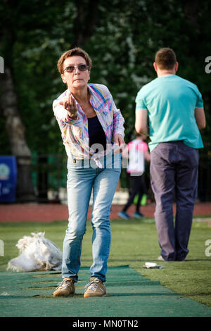 Mosca, Russia - 12 Maggio 2018: torneo russo giorno in esecuzione di bocce Foto Stock