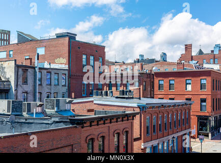 Inquadratura della zona del Porto Vecchio di Portland Maine Foto Stock