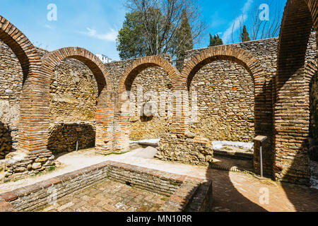 Le rovine dei bagni arabi della città di Ronda, Andalusia, Spagna Foto Stock