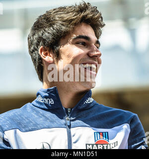 Barcellona, Spagna. 13 Maggio 2018: lancia passeggiata (CAN), Williams, è presentato alla folla prima del GP di Spagna sul circuito de Barcelona - Catalunya Credito: Matthias Oesterle/Alamy Live News Foto Stock