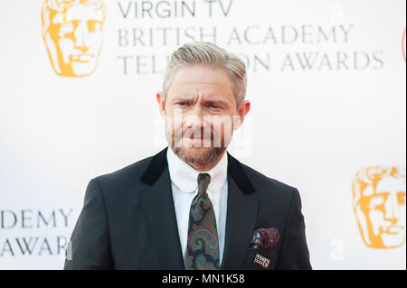 Londra, Regno Unito. 13 maggio 2018. Martin Freeman assiste la Vergine TV British Academy televisione cerimonia di premiazione presso la Royal Festival Hall. Credito: Wiktor Szymanowicz/Alamy Live News. Foto Stock