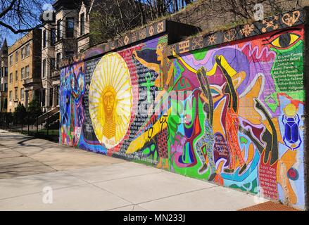 Chicago, Illinois, Stati Uniti d'America. Uno dei più interessanti della città e ancora unheralded quartieri è Bronzeville su Chicago il lato sud. Foto Stock