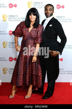 Claudia Winkleman e Oduba minerale nella sala stampa della Vergine TV British Academy Awards televisione 2018 tenutasi presso la Royal Festival Hall, Southbank Centre di Londra. Stampa foto di associazione. Picture Data: domenica 13 maggio, 2018. Vedere PA storia SHOWBIZ BAFTA. Foto di credito dovrebbe leggere: Ian West/PA FILO Foto Stock