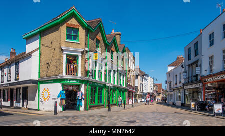 Incrocio,d,Orange Street,Palace Street (Re miglio),Guildhall Street,Sun Street, Canterbury,Kent,Inghilterra Foto Stock