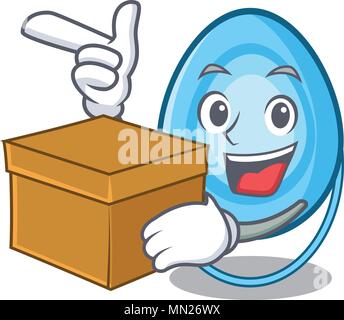 Con casella Maschera di ossigeno personaggio cartoon Illustrazione Vettoriale