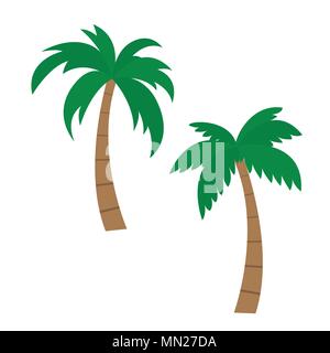 Set di vettore illustrazioni palm, isolati su sfondo bianco - design piatto Illustrazione Vettoriale