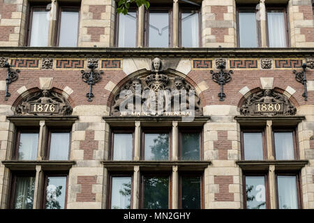 Dettagli architettonici del ex Ministero della Giustizia edificio, Plein 2B, 2511 CR Den Haag, Paesi Bassi Foto Stock