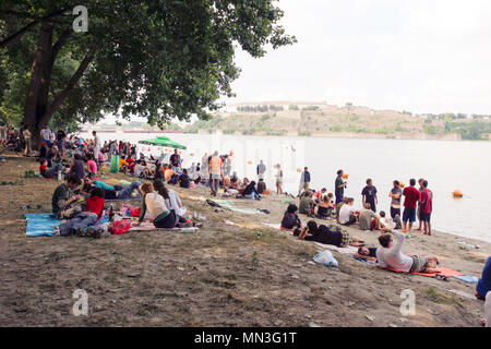 Arena di danza nel campeggio a exit festival 2005, Novi-Sad Serbia. Foto Stock