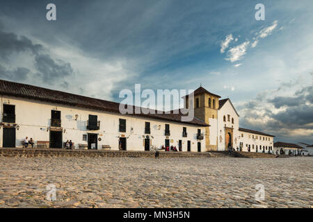 Plaza Mayor, Villa de Leyva, Boyacá, Colombia Foto Stock