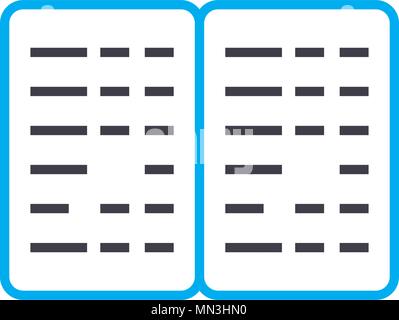 Libro Braille vettore di linea sottile icona tratto. Libro Braille outline illustrazione, segno lineare, simbolo del concetto. Illustrazione Vettoriale