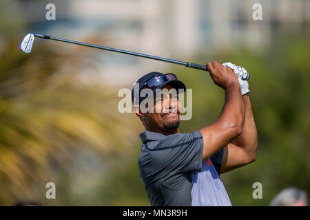 Tiger Woods Dubai Foto Stock