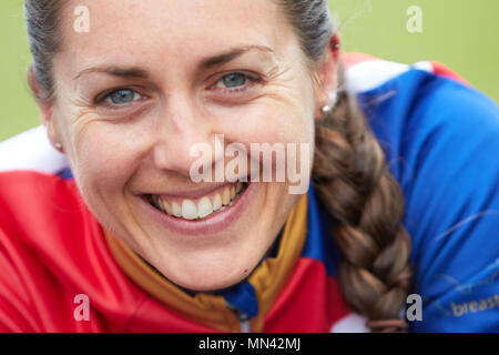 Lincoln, Regno Unito. 14 maggio 2018. Lincoln Grand Prix donne di gara 2018 1, Rebecca Durrell, Storey Racing 2:41:17 2, Anna Henderson, ciclo Team OnForm 3, Nicola Ginepro, NJC - Biemme - Credito di Echelon: Phil Crow/Alamy Live News Foto Stock