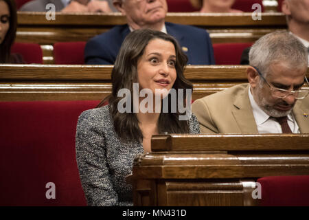 Barcellona, in Catalogna, Spagna. 14 Maggio, 2018. Ciutadans leader del partito Ines Arrimadas assiste la sessione plenaria al parlamento catalano. Credito: Jordi Boixareu/ZUMA filo/Alamy Live News Foto Stock