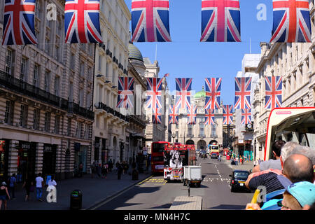 Regent Street Saint James da un bus turistico - London REGNO UNITO Foto Stock