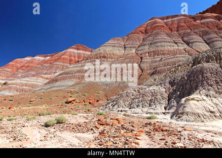 Colorate colline Badland nella vecchia Paria, Scalone Escalante National Monument, Utah Foto Stock