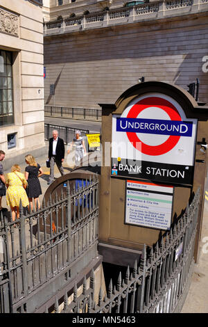 La metropolitana di Londra Bank Stazione di Londra Foto Stock