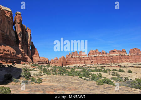 Aghi distretto nel Parco Nazionale di Canyonlands, Utah Foto Stock