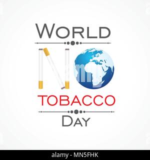 Illustrazione Vettoriale,un poster o un banner per celebra la Giornata Mondiale senza tabacco Illustrazione Vettoriale