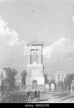 Parigi. Monumento du Général Foy Père la Chaise 1831 antica immagine di stampa Foto Stock