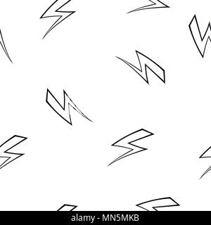 Vector seamless pattern. Di fulmini texture. Disegnato a mano elemento di design. Illustrazione Vettoriale
