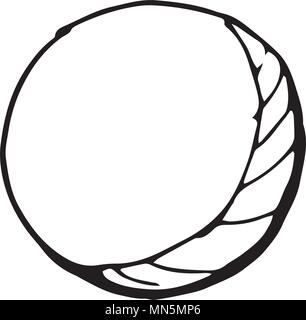 In bianco e nero Luna sketch. Disegnata a mano in stile grunge. Illustrazione Vettoriale