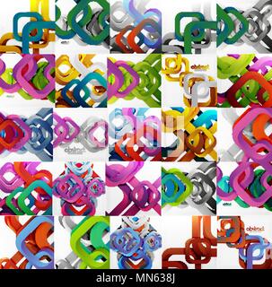 Set di sfondi quadrati. Set di sfondi quadrati. Presentazione aziendale modelli di design, brochure o volantini o concetti geometrici banner web Illustrazione Vettoriale