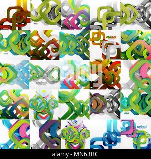 Set di sfondi quadrati. Set di sfondi quadrati. Presentazione aziendale modelli di design, brochure o volantini o concetti geometrici banner web Illustrazione Vettoriale