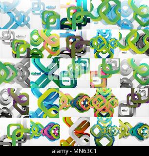 Set di sfondi quadrati. Set di sfondi quadrati. Presentazione aziendale modelli di design, brochure o volantini o concetti geometrici banner web Illustrazione Vettoriale