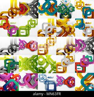 Set di sfondi quadrati. Set di sfondi quadrati. Presentazione aziendale modelli di design, brochure o volantini o concetti geometrici banner web Illustrazione Vettoriale