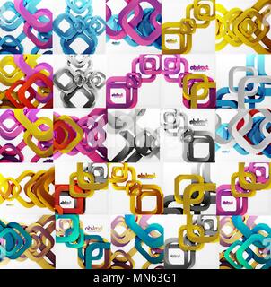 Set di sfondi quadrati. Set di sfondi quadrati. Presentazione aziendale modelli di design, brochure o volantini o concetti geometrici banner web Illustrazione Vettoriale