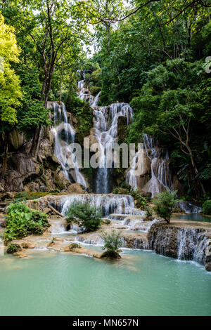 Kuang Si cascate, Luang Prabang, nel nord del Laos Foto Stock