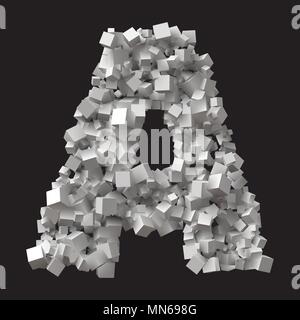 Lettera grande formato da random cubetti di dimensioni Illustrazione Vettoriale