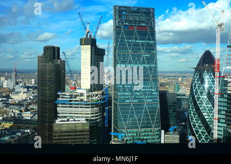 Una vista areale dal London Sky Garden Foto Stock