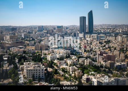 Vista aerea di nuovi quartieri di Amman Foto Stock