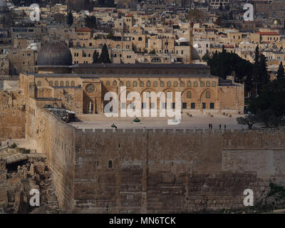 La cupola della moschea di El-Masjid el-Aqsa, situato sul Monte del Tempio di Gerusalemme, Israele. Foto Stock