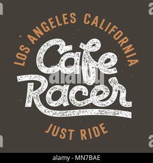 Cafe racer disegnati a mano scritte su un sfondo grunge / Vintage t-shirt graphic design / Graphic Tee Illustrazione Vettoriale